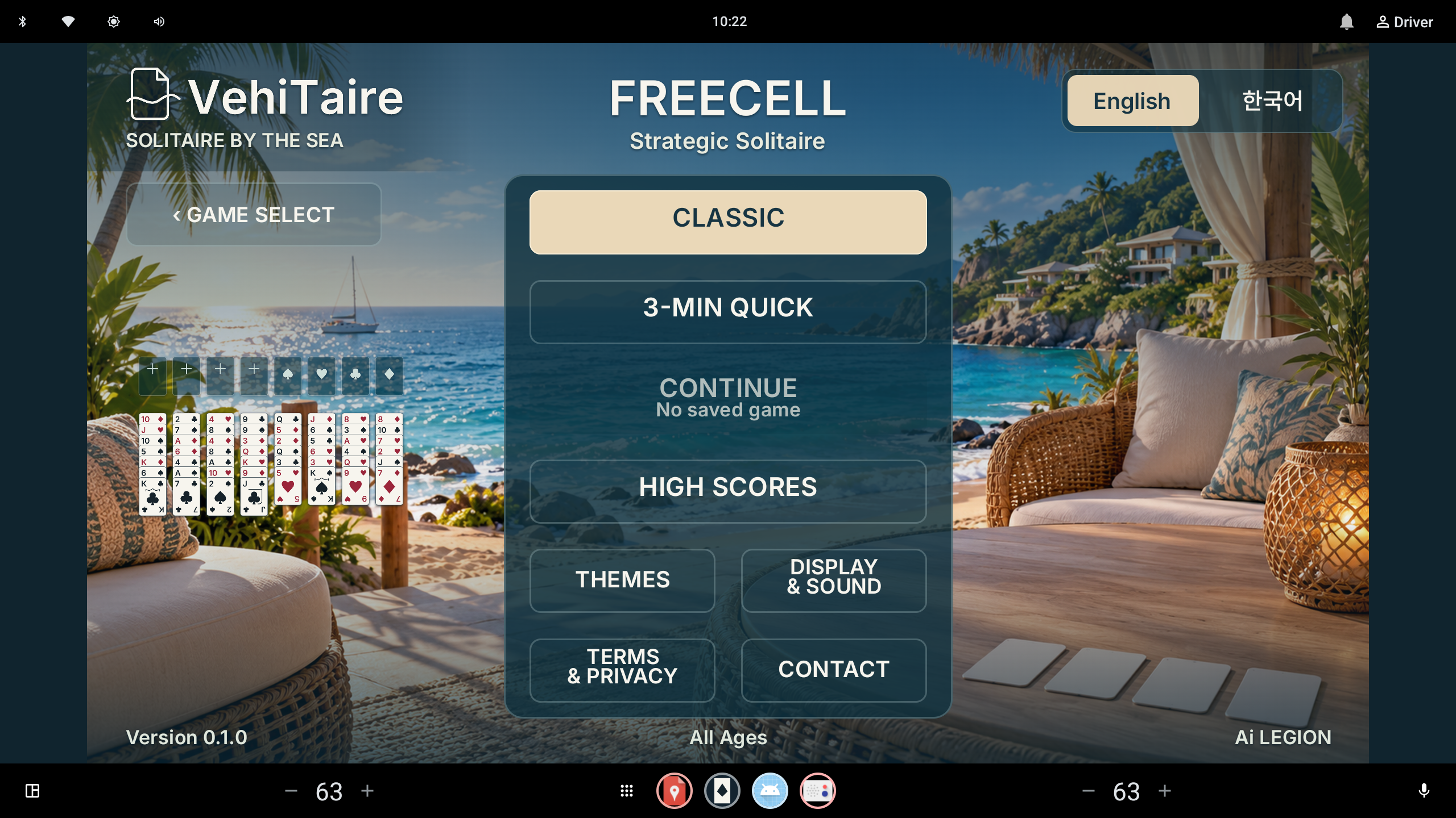 FreeCell menu